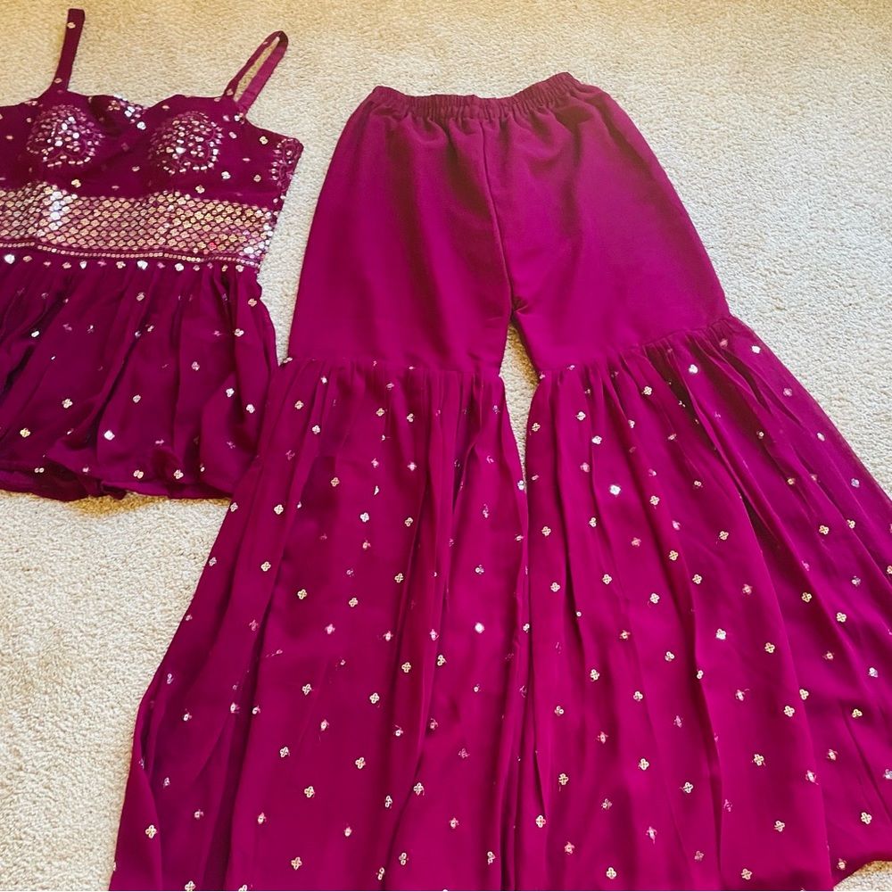 Beautiful gharara set purple color.